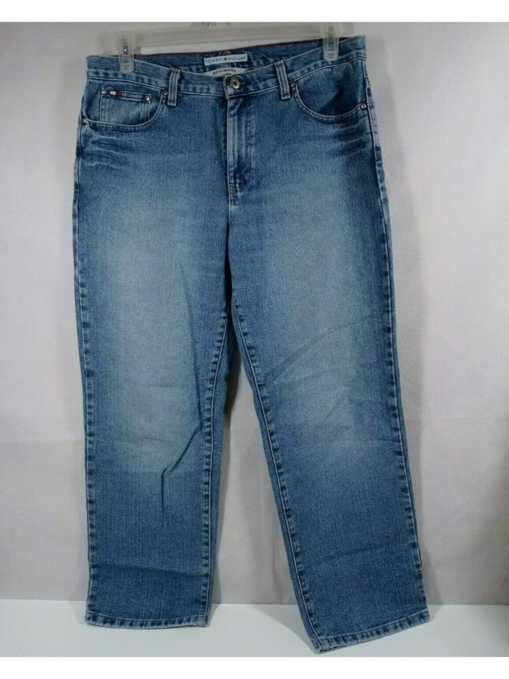 Tommy Hilfiger Boyfriend Women's Distressed Whiskered Jeans Size 12